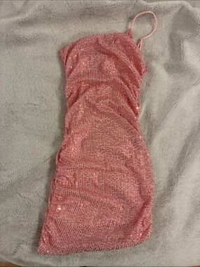 Lucy in the Sky Pink Sequin Mini Slip Dress